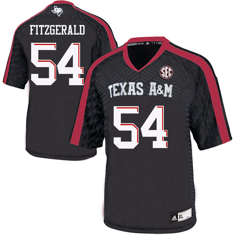 Men #54 Kyle Fitzgerald Texas A&M Aggies College Football Jerseys Sale-Black